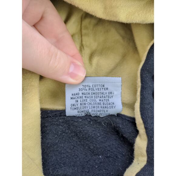 Mens Stadium Athletics Hoodie Sweatshirt Size M Pullover Patch Logo Black Gold - Picture 11 of 11